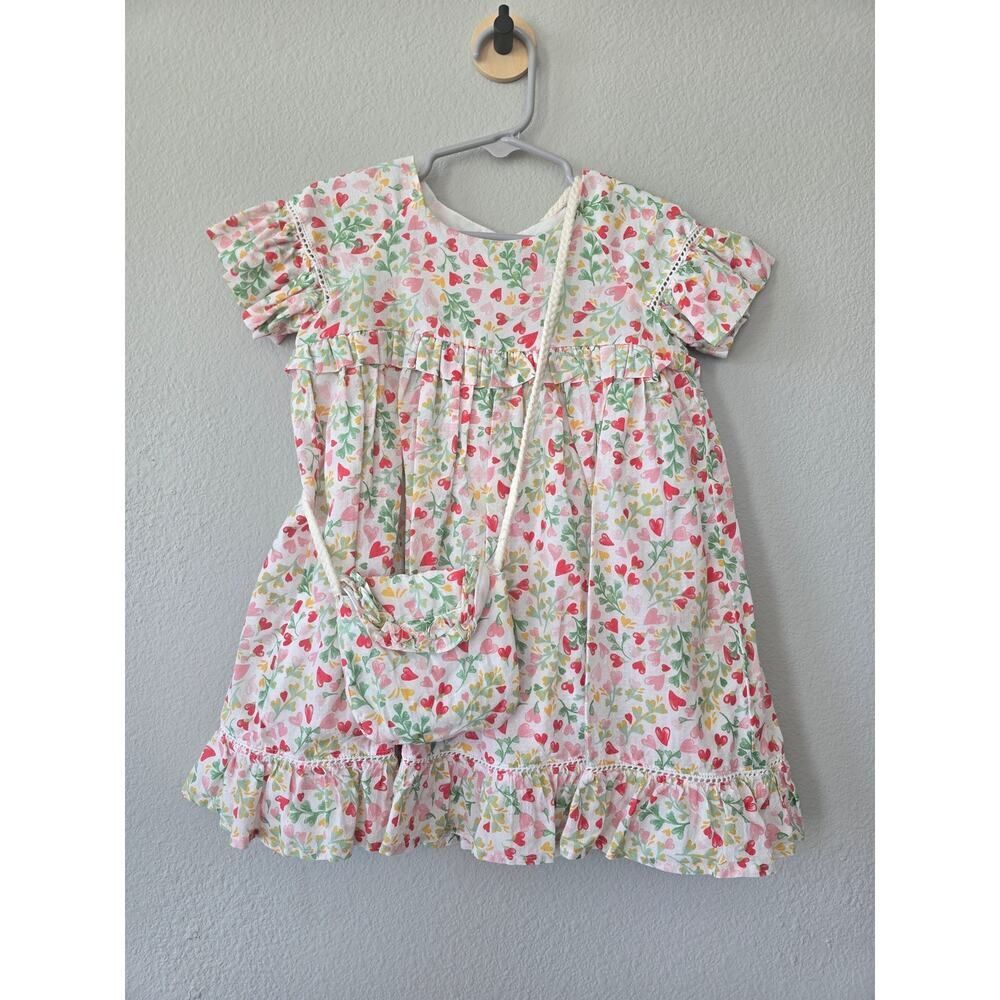 Rachel Zoe Toddler Girl Floral Heart Dress Purse Set 3T Cotton Spring Summer